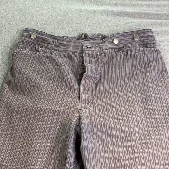 Wah Maker Wool Blend Pinstripe Frontier Buckle Back Pants Size 38 Actual 34 USA - Picture 4 of 16